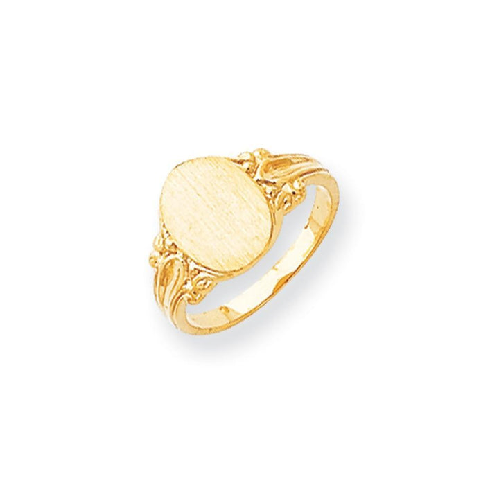 Lovely Rita's Ring 14k Yellow Gold Solid Back Signet Ring
