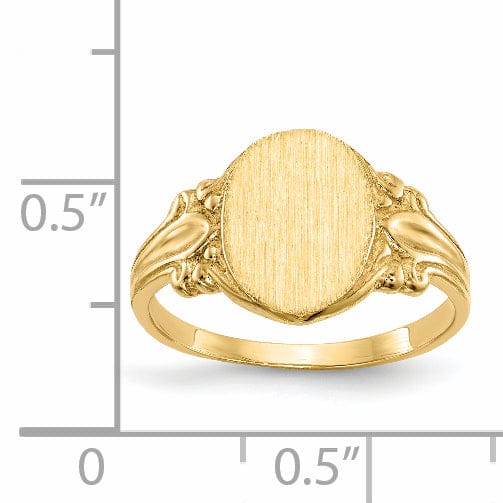 Lovely Rita's Ring 14k Yellow Gold Solid Back Signet Ring