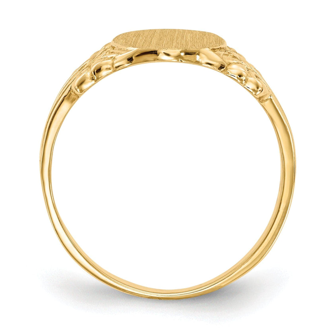 Lovely Rita's Ring 14k Yellow Gold Solid Back Signet Ring