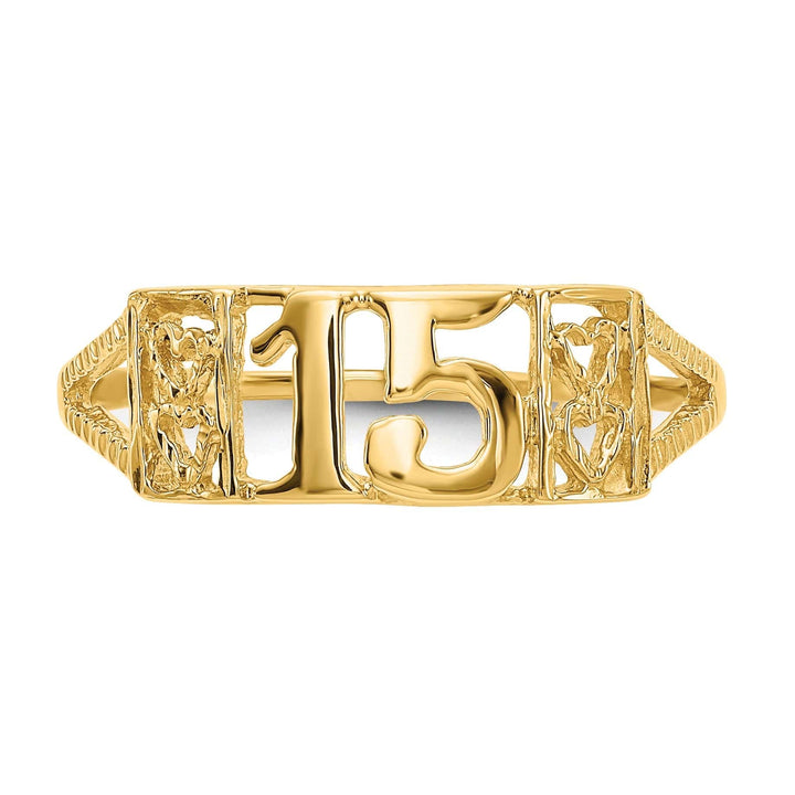 Lovely Rita's Ring 14k Yellow Gold Sweet '15' RING