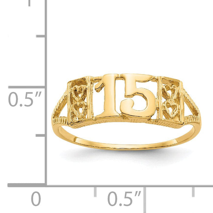 Lovely Rita's Ring 14k Yellow Gold Sweet '15' RING