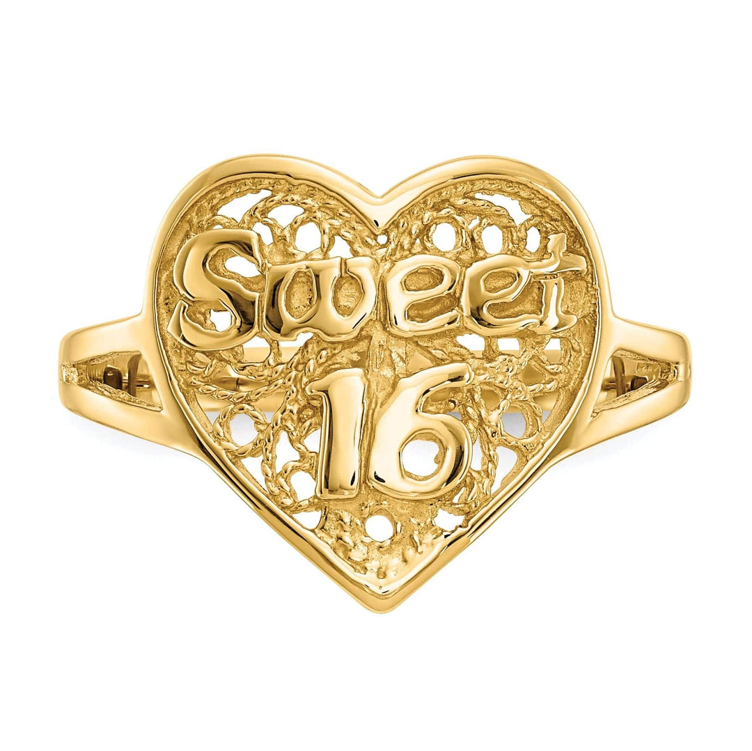 Lovely Rita's Ring 14k Yellow Gold Sweet 16 Heart Ring
