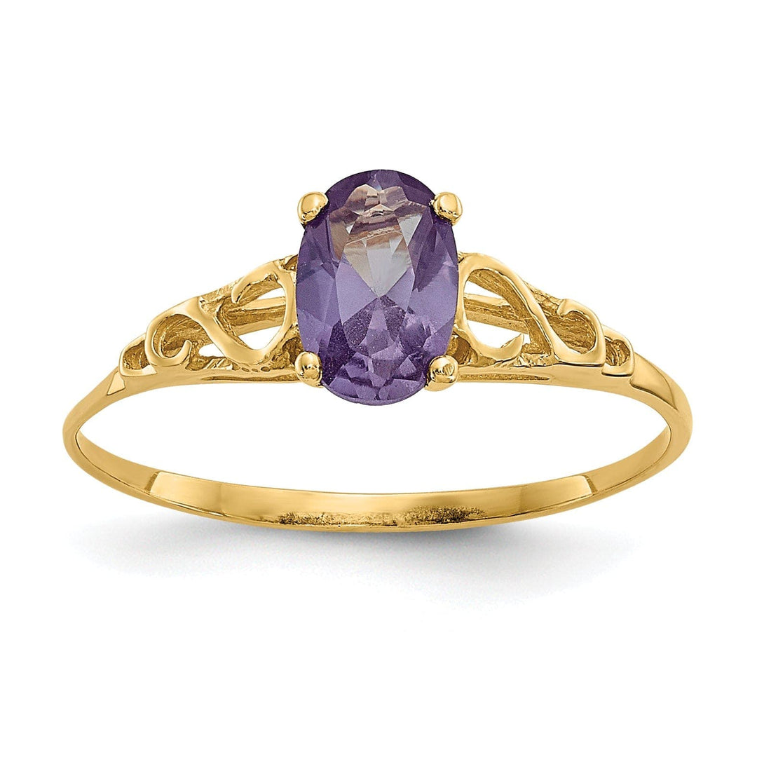 Lovely Rita's Ring 14k Yellow Gold Synthetic Alexandrite Ring
