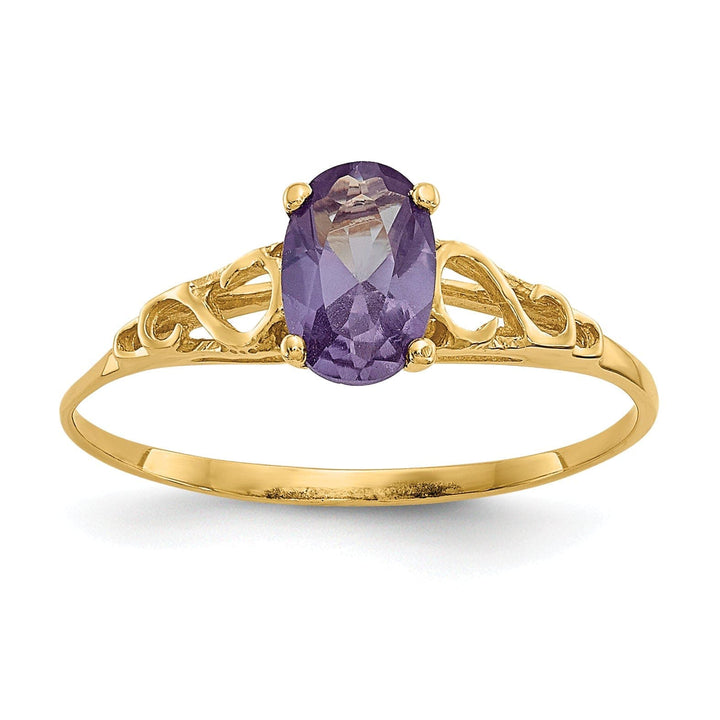 Lovely Rita's Ring 14k Yellow Gold Synthetic Alexandrite Ring