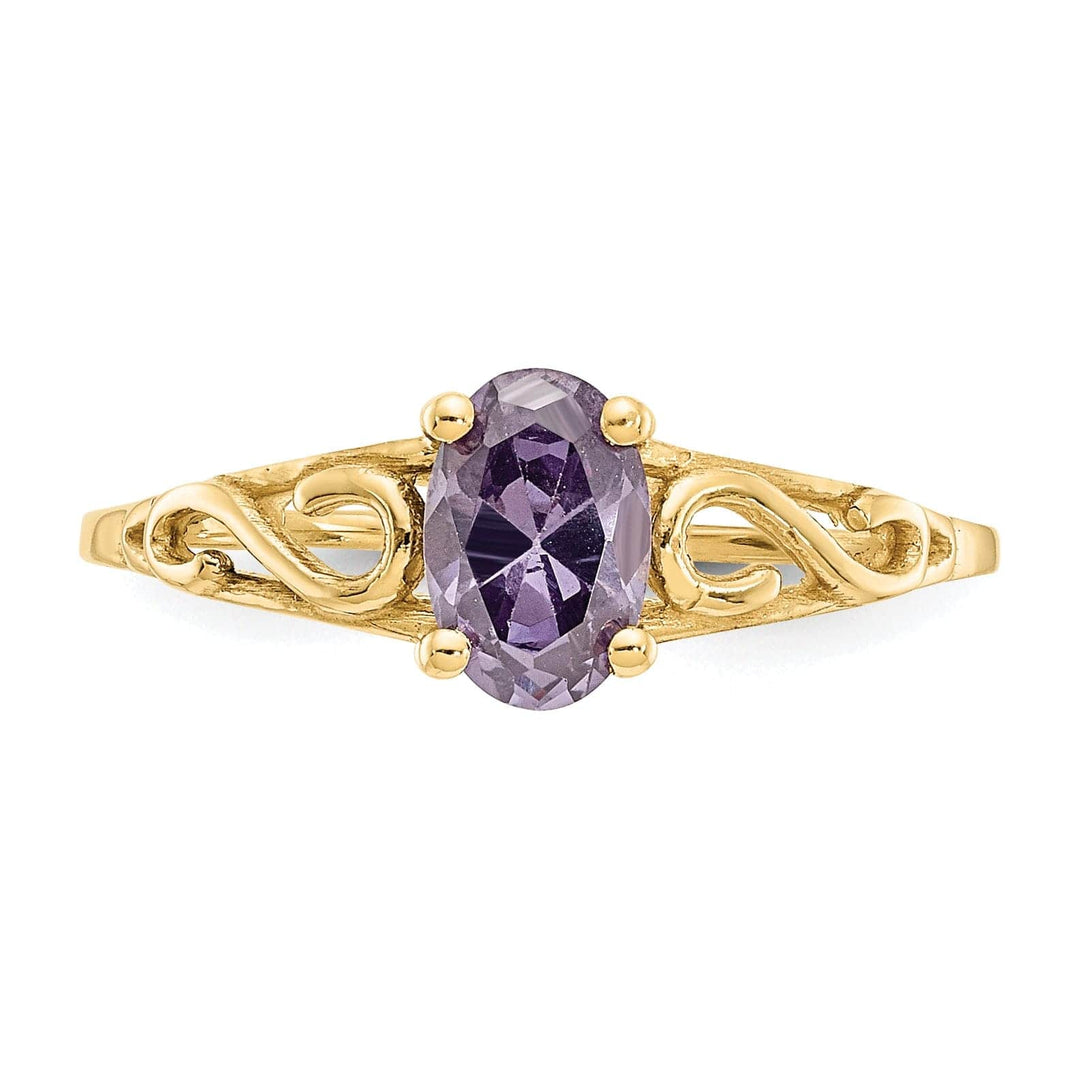 Lovely Rita's Ring 14k Yellow Gold Synthetic Amethyst Ring