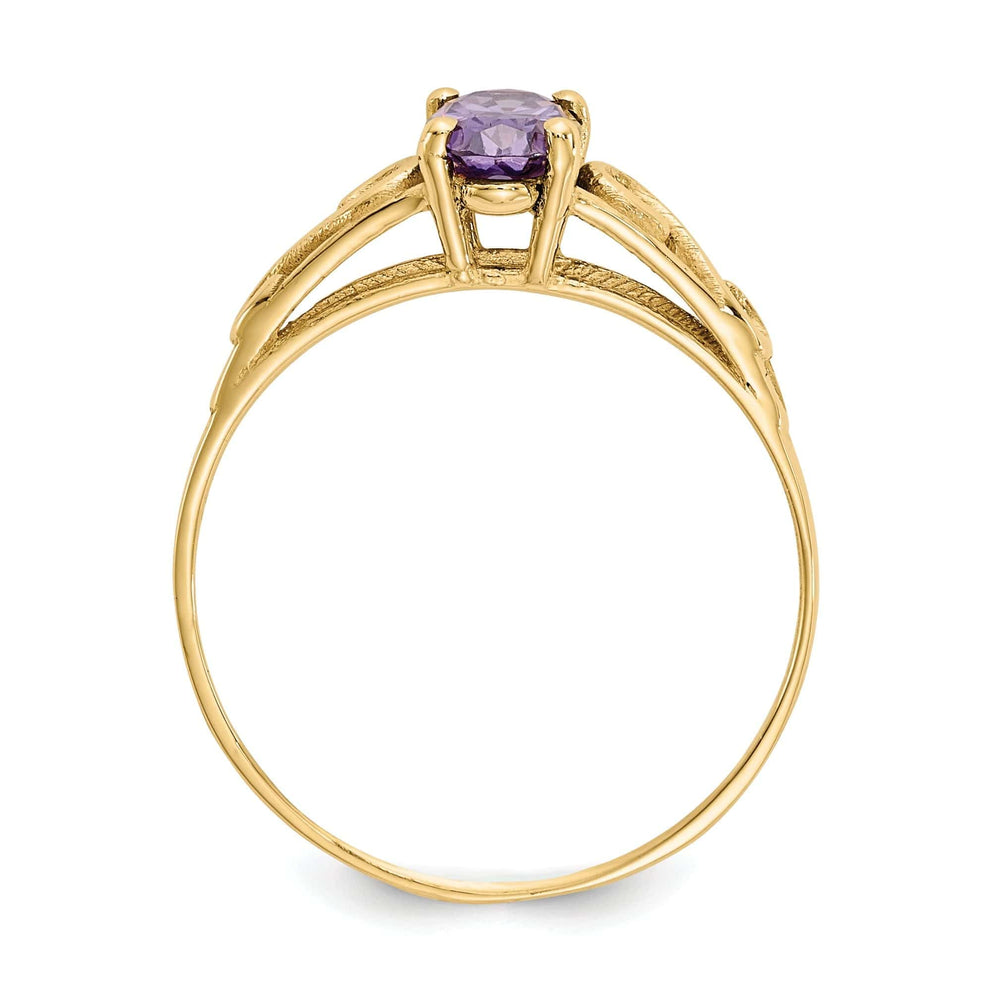 Lovely Rita's Ring 14k Yellow Gold Synthetic Amethyst Ring