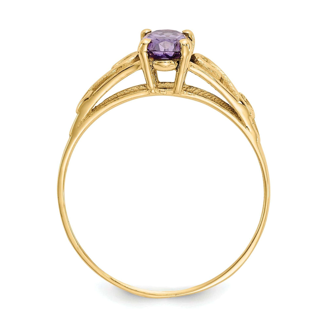 Lovely Rita's Ring 14k Yellow Gold Synthetic Amethyst Ring