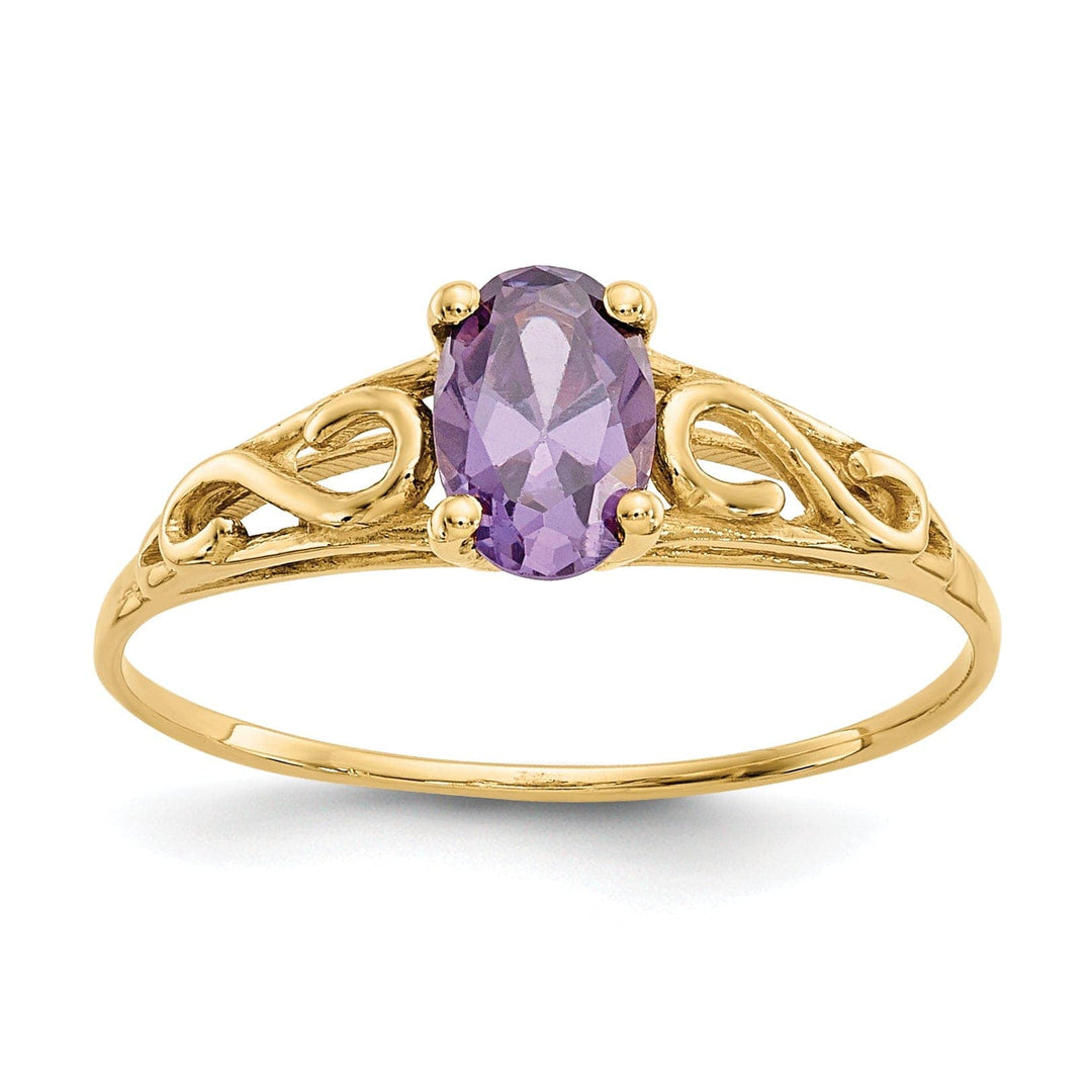 Lovely Rita's Ring 14k Yellow Gold Synthetic Amethyst Ring