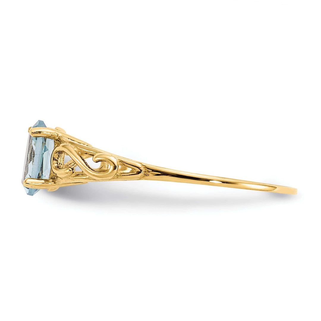 Lovely Rita's Ring 14k Yellow Gold Synthetic Aquamarine Ring