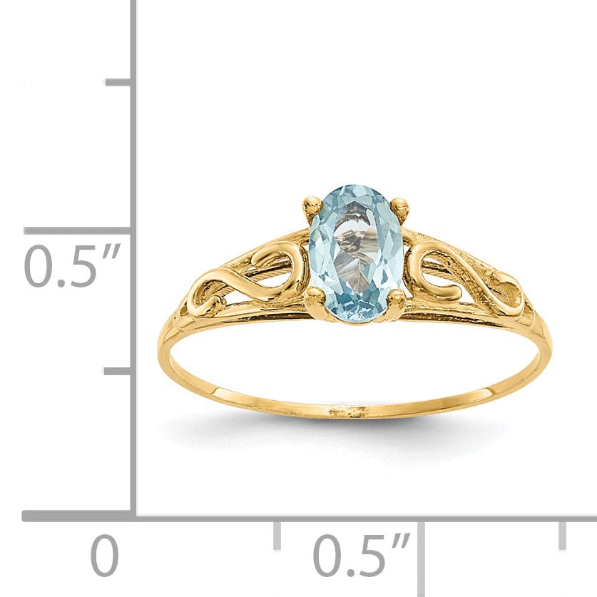 Lovely Rita's Ring 14k Yellow Gold Synthetic Aquamarine Ring