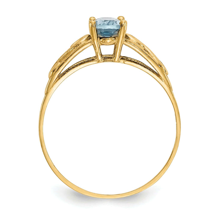 Lovely Rita's Ring 14k Yellow Gold Synthetic Aquamarine Ring