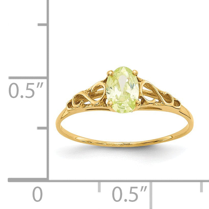 Lovely Rita's Ring 14k Yellow Gold Synthetic Peridot Ring