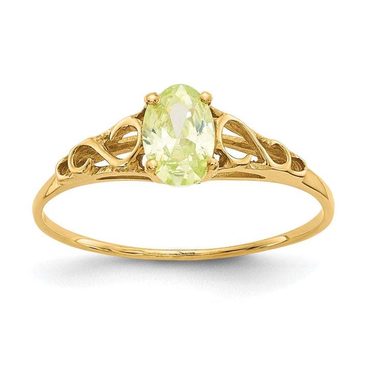 Lovely Rita's Ring 14k Yellow Gold Synthetic Peridot Ring