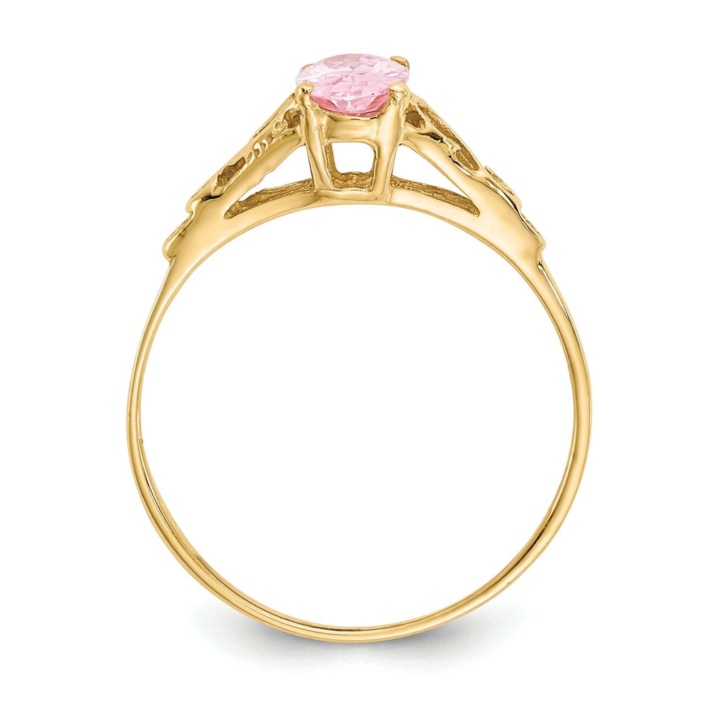 Lovely Rita's Ring 14k Yellow Gold Synthetic Rose C.Z Ring