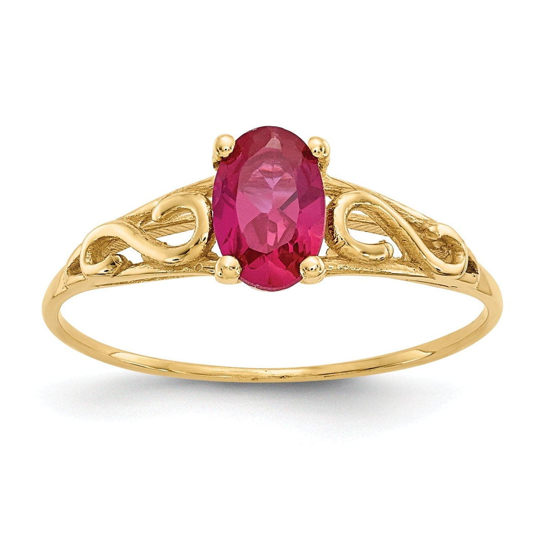 Lovely Rita's Ring 14k Yellow Gold Synthetic Ruby Ring