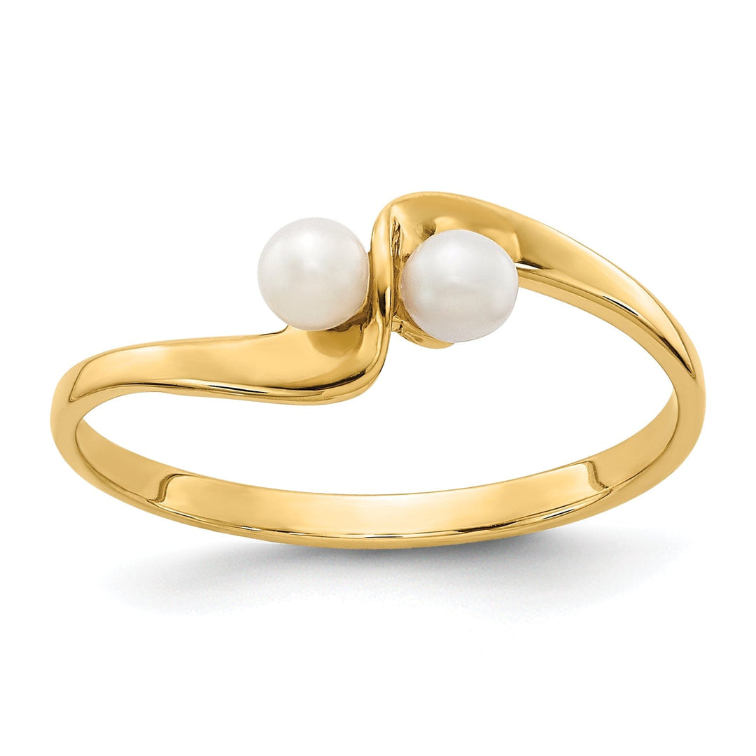 Lovely Rita's Ring 14k Yellow Gold White Pearl Ring