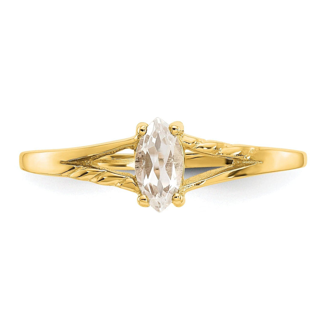 Lovely Rita's Ring 14k Yellow Gold White Topaz Birthstone Ring