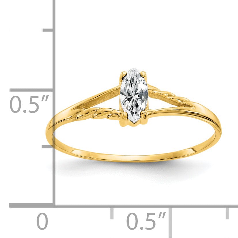 Lovely Rita's Ring 14k Yellow Gold White Topaz Birthstone Ring