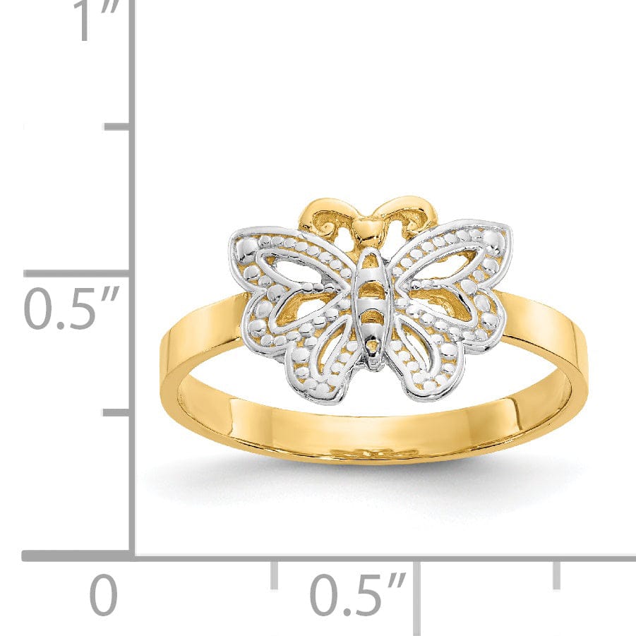 Lovely Rita's Ring 14k Yellow Rhodium Butterfly Ring