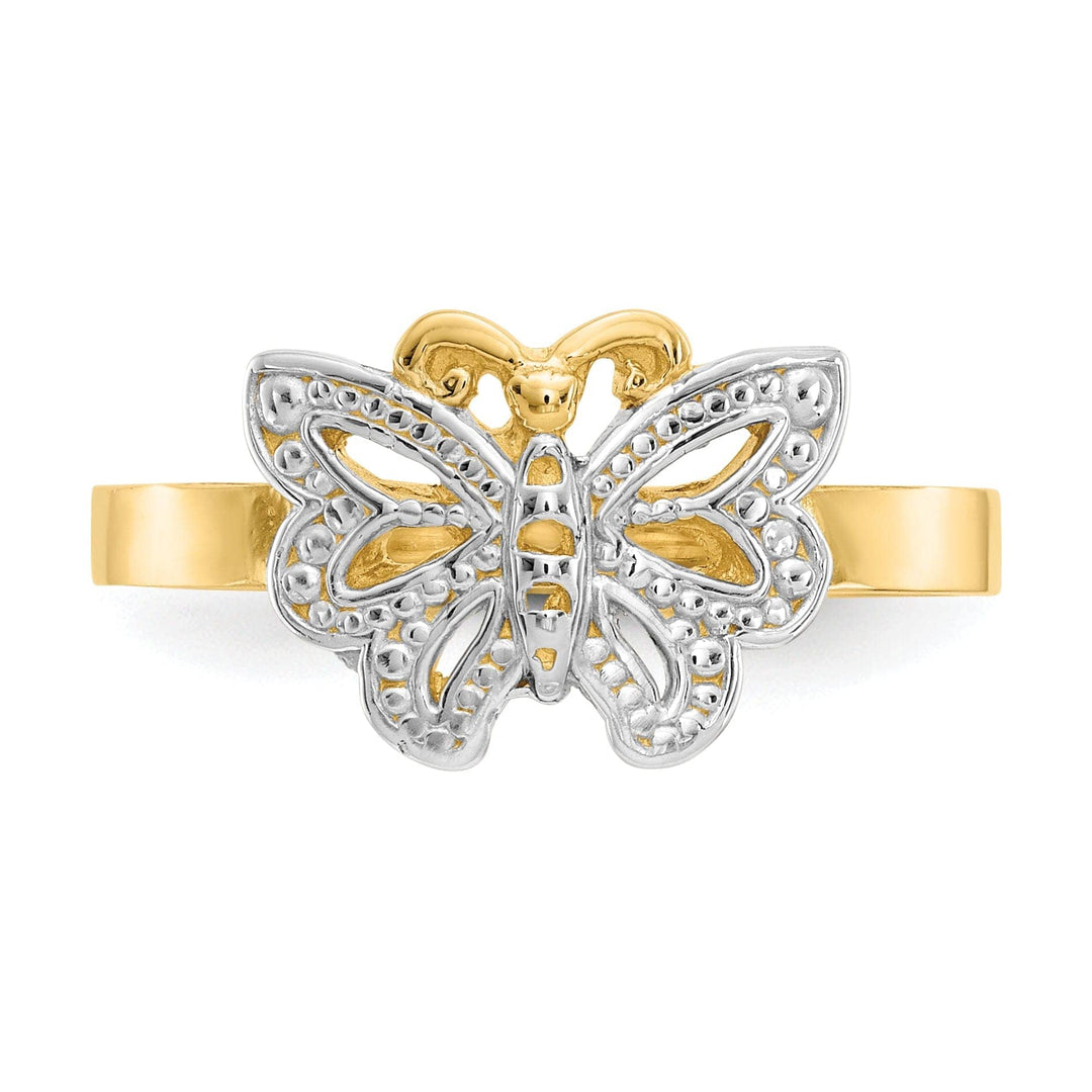 Lovely Rita's Ring 14k Yellow Rhodium Butterfly Ring