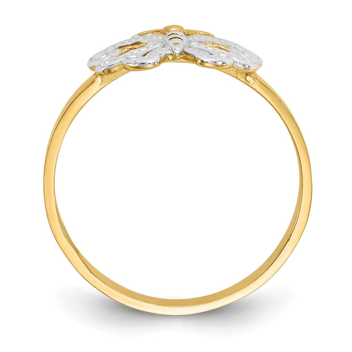 Lovely Rita's Ring 14k Yellow Rhodium Butterfly Ring