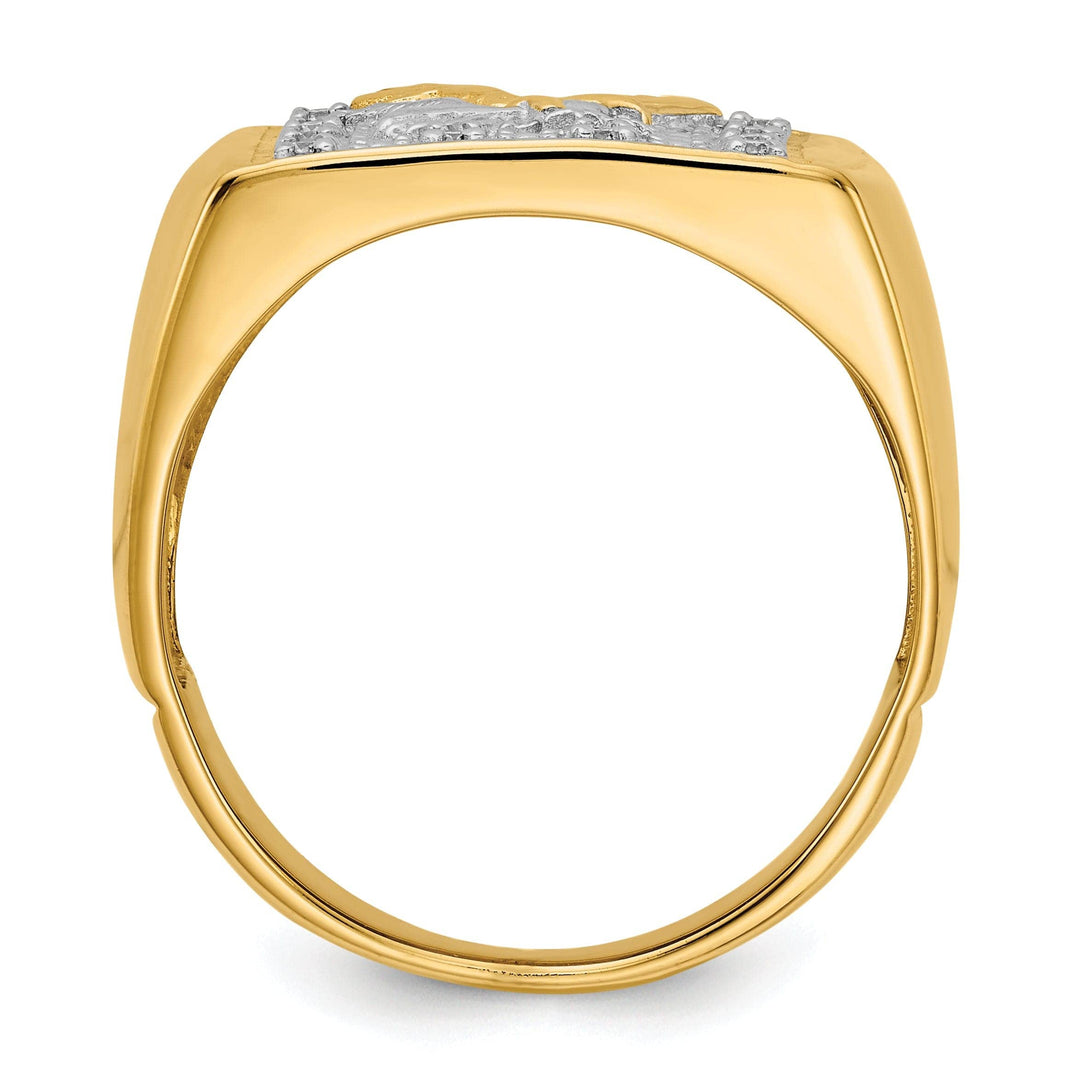 Lovely Rita's Ring 14k Yellow Rhodium Men's Eagle Diamond Ring