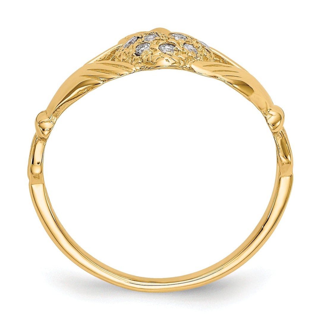 Lovely Rita's Ring 14kt diamond yellow gold ladies claddagh ring