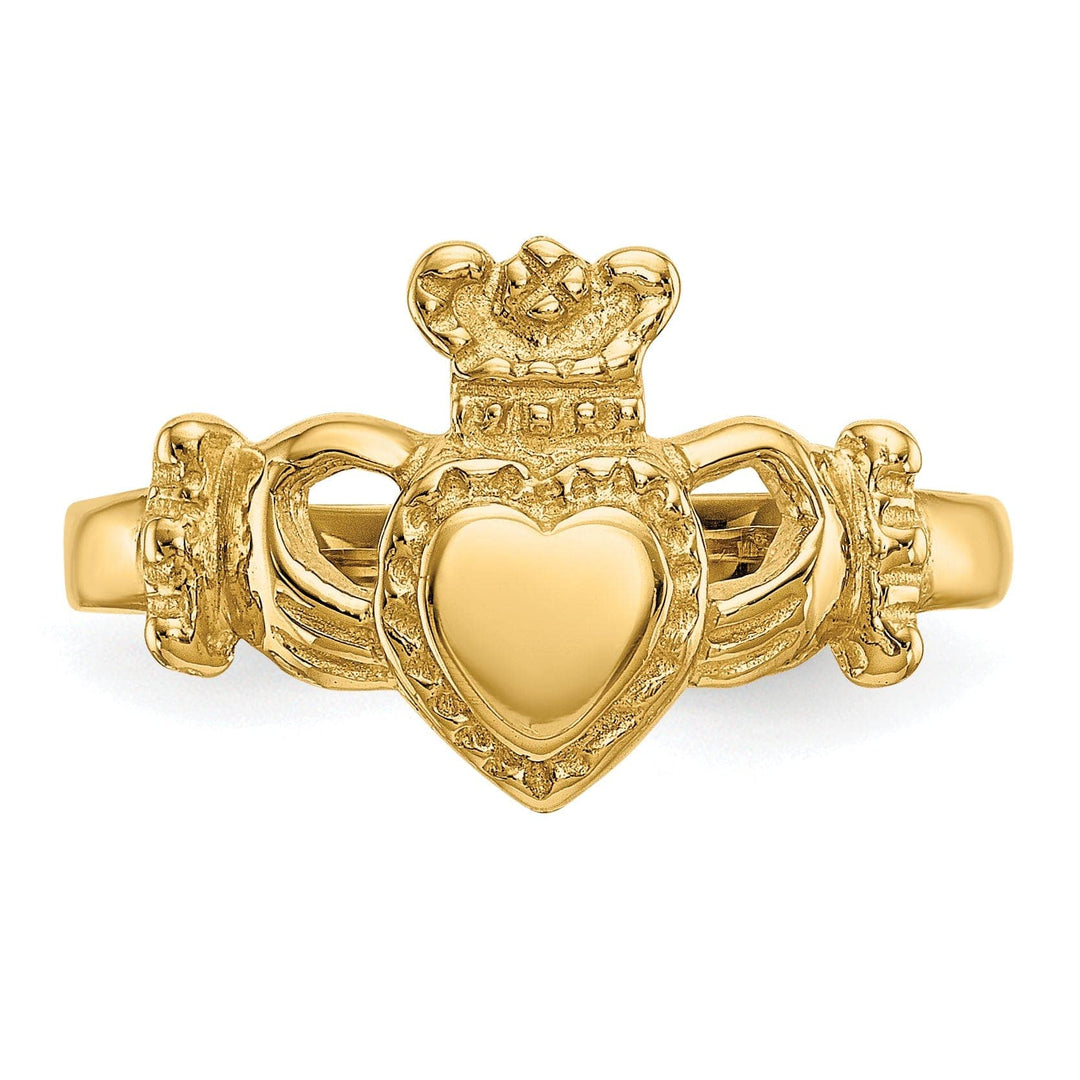 Lovely Rita's Ring 14kt gold Polished ladies claddagh ring