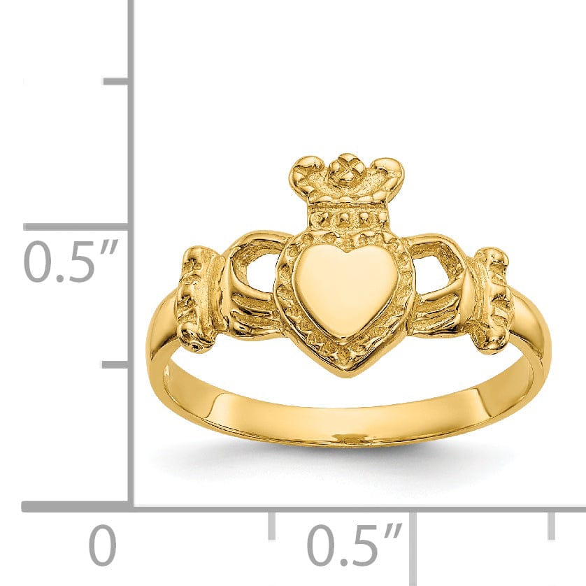 Lovely Rita's Ring 14kt gold Polished ladies claddagh ring