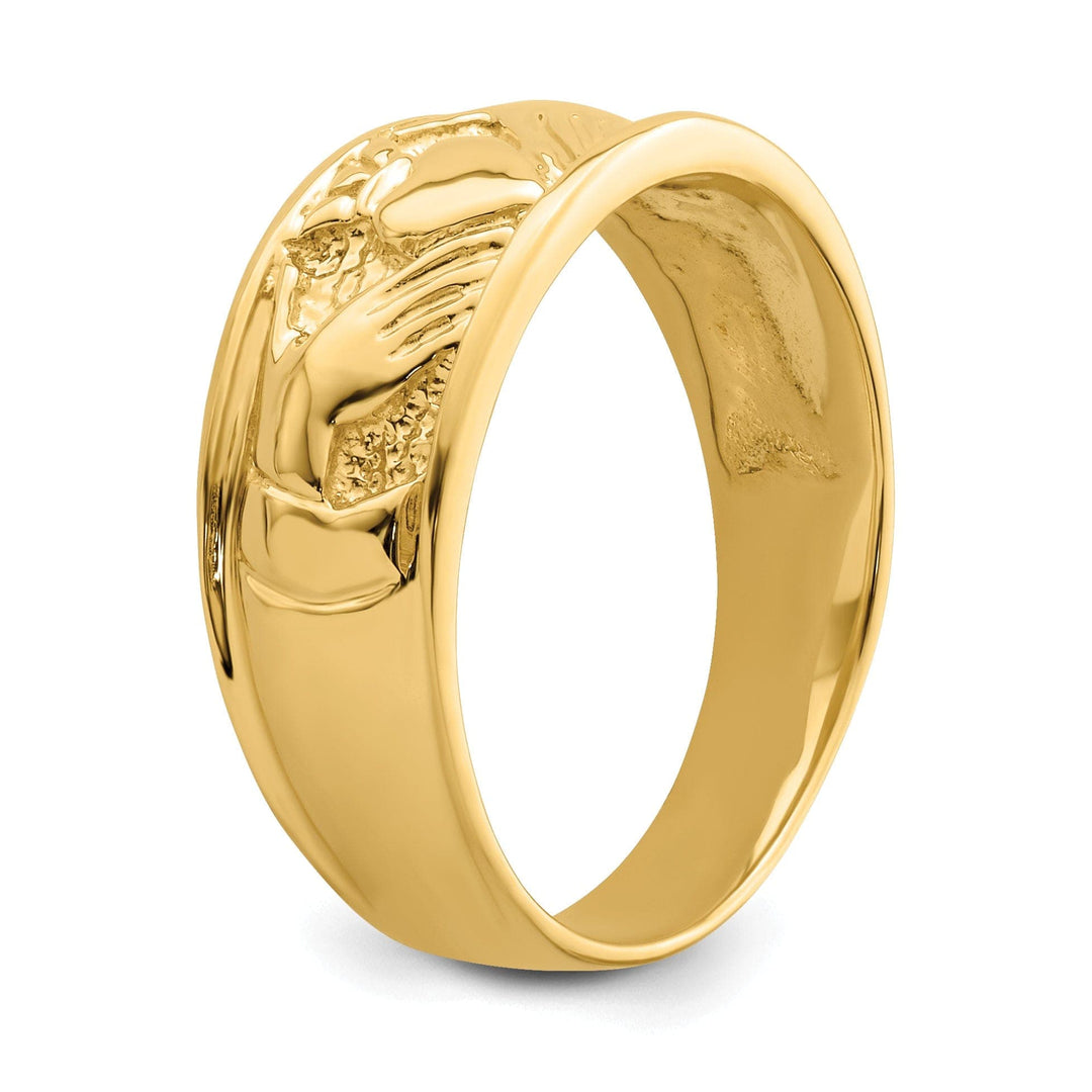 Lovely Rita's Ring 14kt polished yellow gold ladies claddagh ring