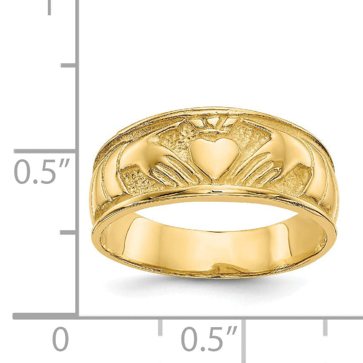 Lovely Rita's Ring 14kt polished yellow gold ladies claddagh ring