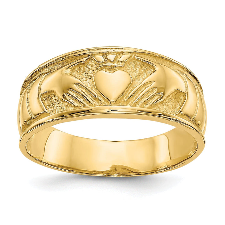 Lovely Rita's Ring 14kt polished yellow gold ladies claddagh ring