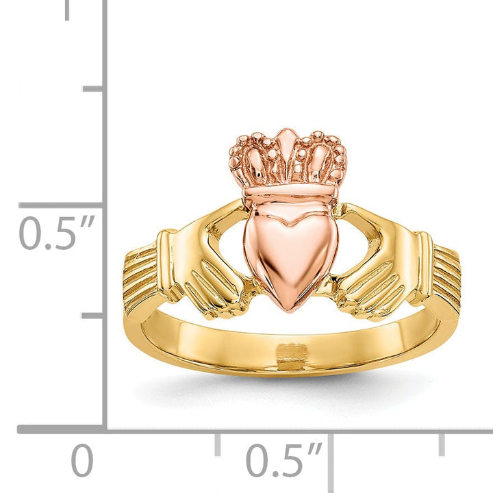 Lovely Rita's Ring 14kt two tone gold ladies claddagh ring