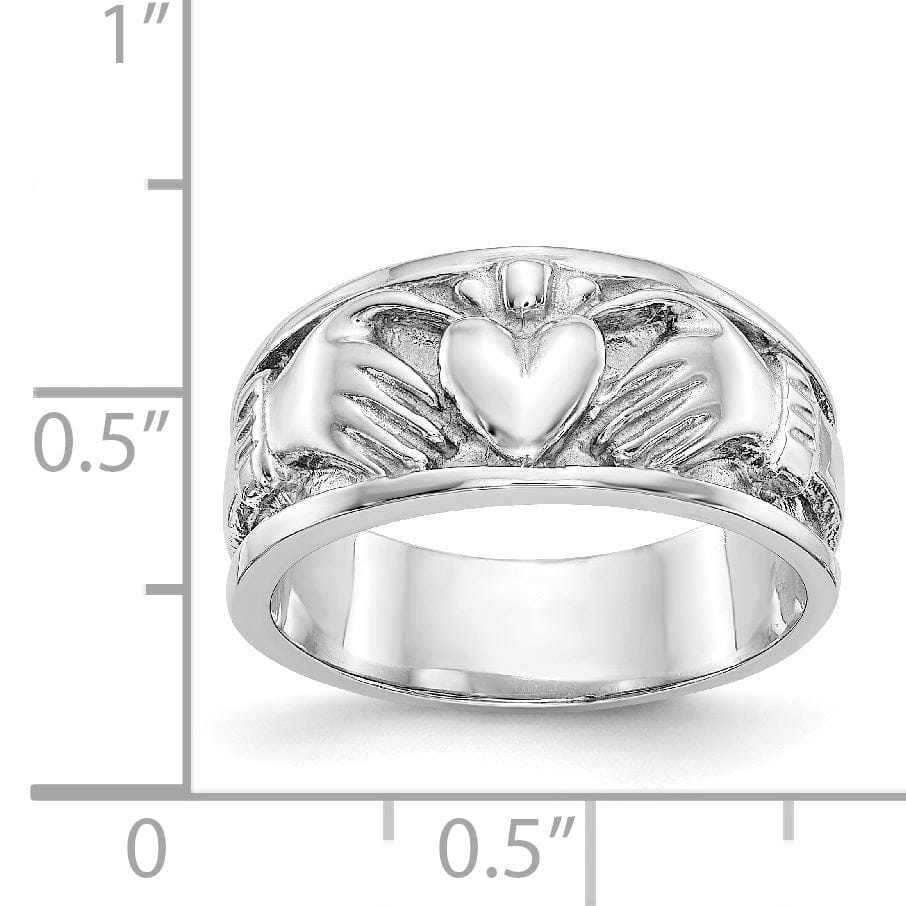 Lovely Rita's Ring 14kt white gold ladies claddagh band ring