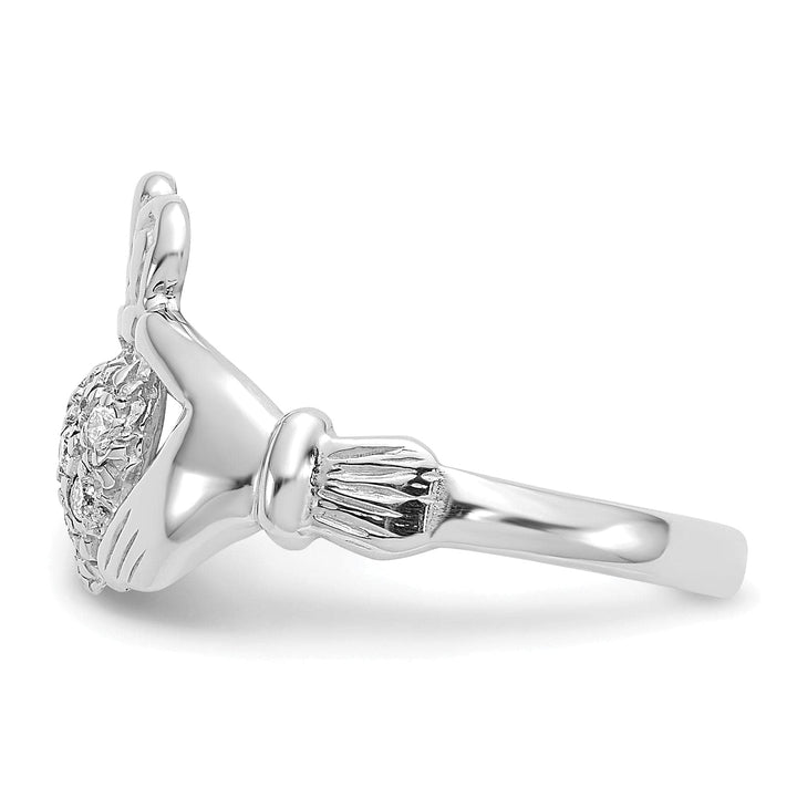 Lovely Rita's Ring 14kt white gold ladies claddagh diamond ring