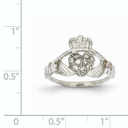 Lovely Rita's Ring 14kt white gold ladies claddagh diamond ring