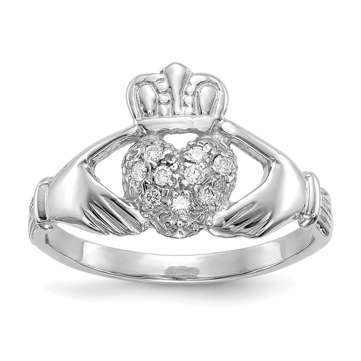 Lovely Rita's Ring 14kt white gold ladies claddagh diamond ring