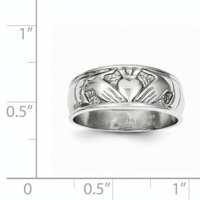 Lovely Rita's Ring 14kt white gold ladies claddagh ring