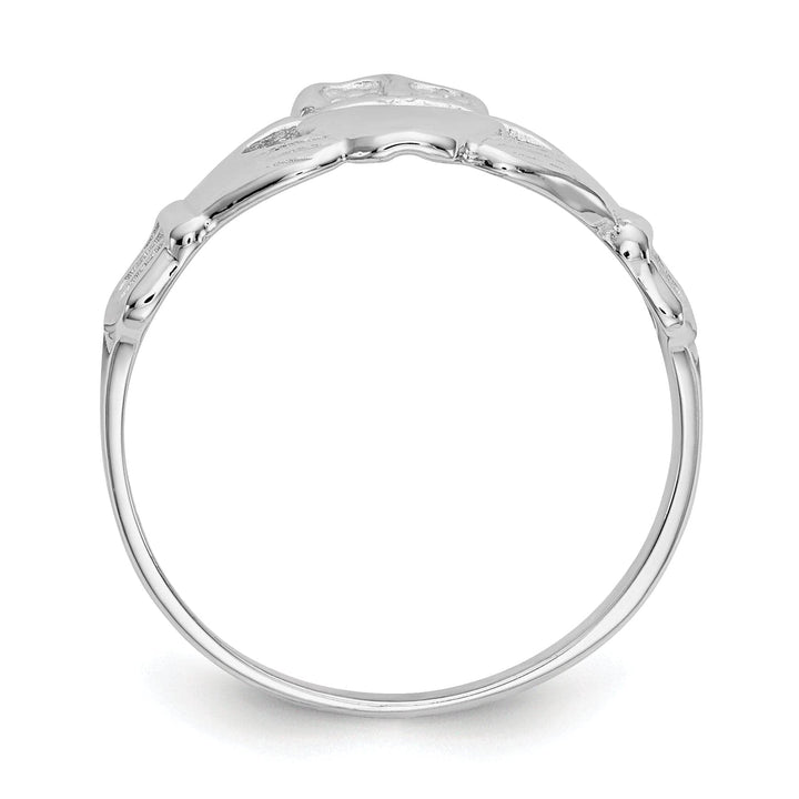 Lovely Rita's Ring 14kt white gold ladies claddagh ring