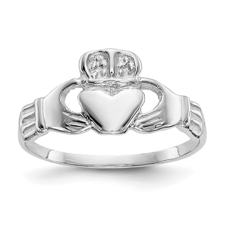 Lovely Rita's Ring 14kt white gold ladies claddagh ring