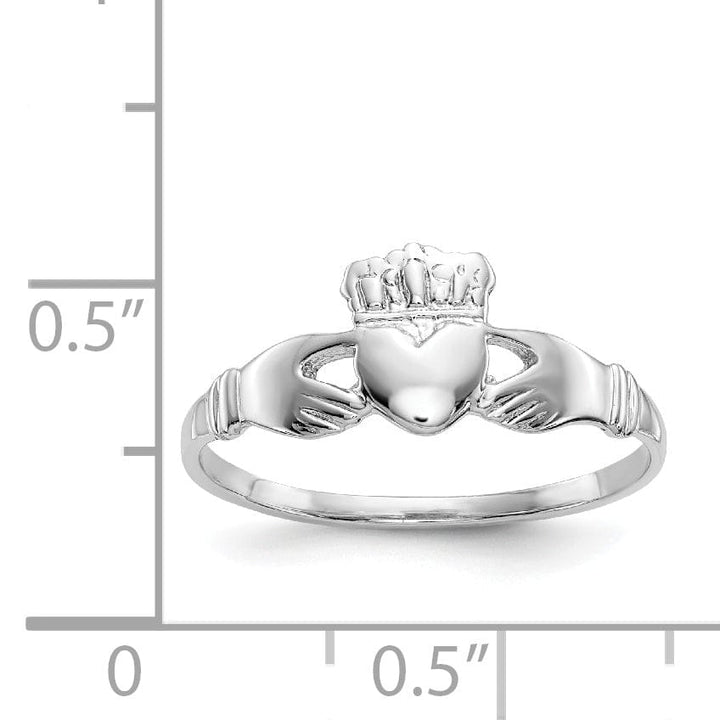 Lovely Rita's Ring 14kt white gold ladies claddagh ring
