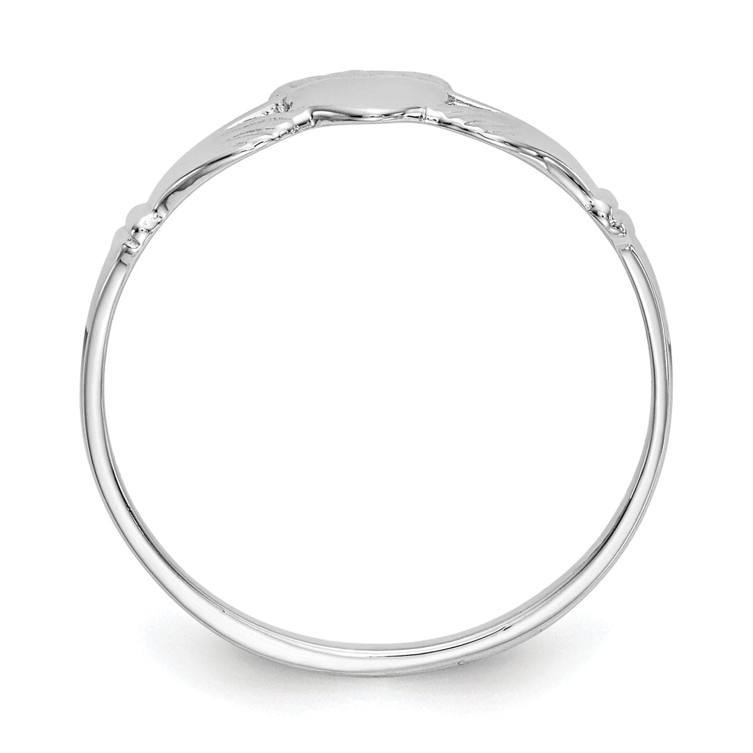 Lovely Rita's Ring 14kt white gold ladies claddagh ring