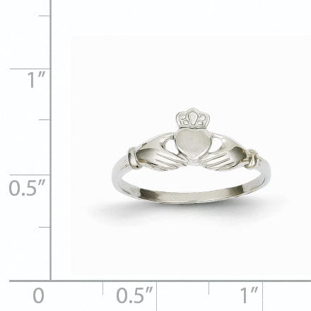 Lovely Rita's Ring 14kt white gold ladies claddagh ring