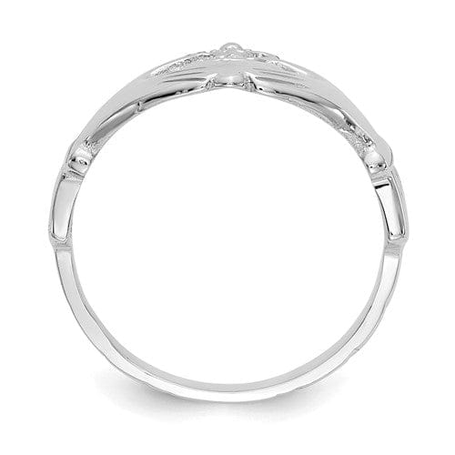 Lovely Rita's Ring 14kt white gold mens claddagh ring