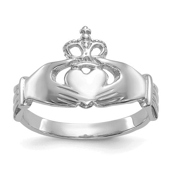 Lovely Rita's Ring 14kt white gold mens claddagh ring