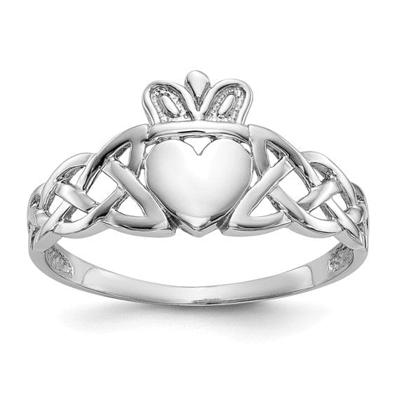 Lovely Rita's Ring 14kt white gold mens claddagh ring