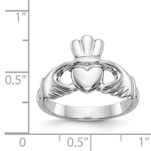 Lovely Rita's Ring 14kt white gold mens claddagh ring