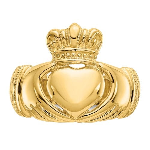 Lovely Rita's Ring 14kt yellow gold Domed Mens claddagh ring
