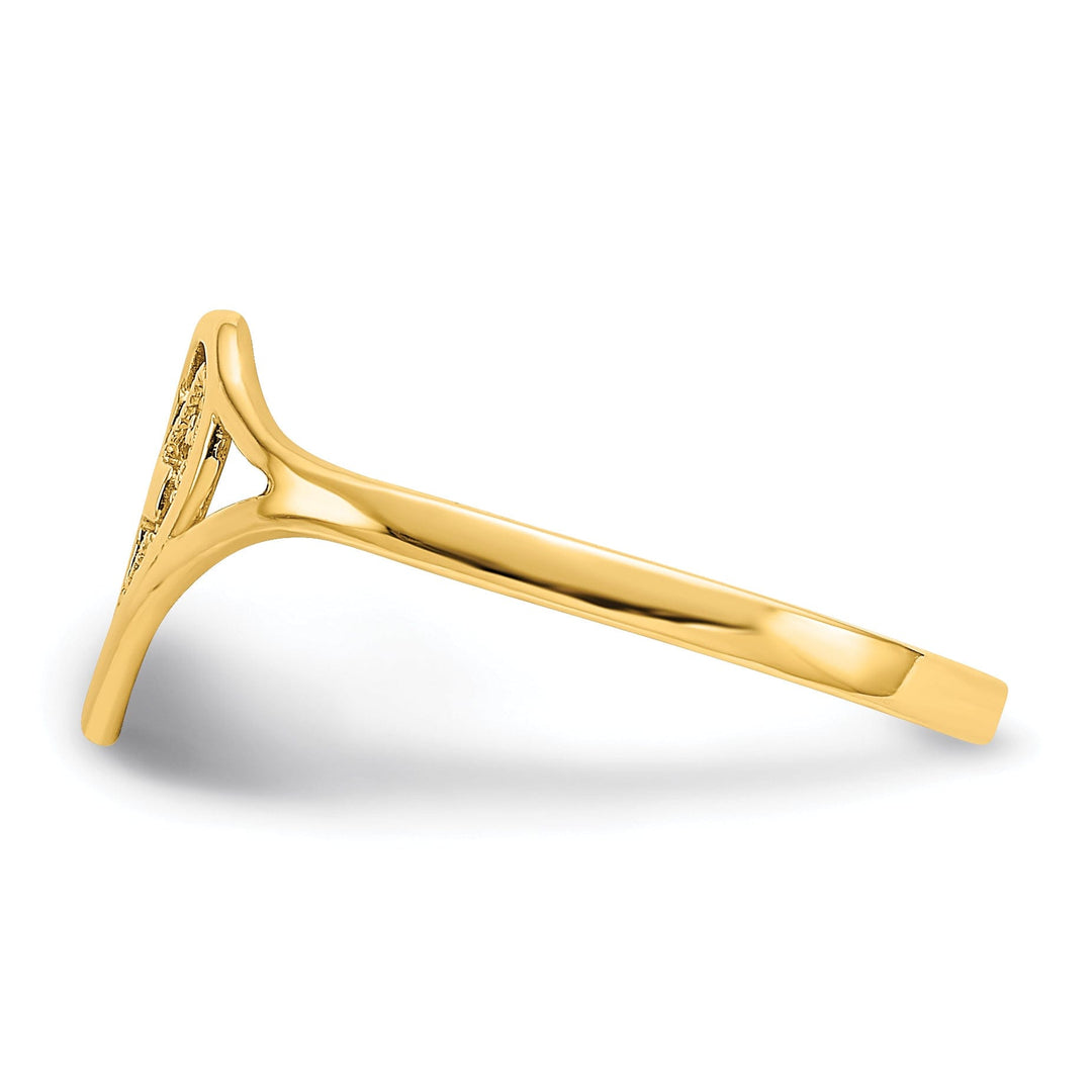 Lovely Rita's Ring 14kt yellow gold ladies heart with cross ring