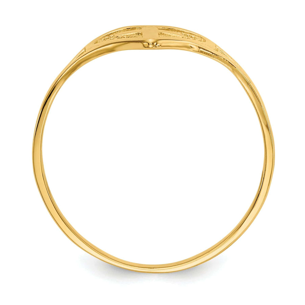 Lovely Rita's Ring 14kt yellow gold ladies heart with cross ring